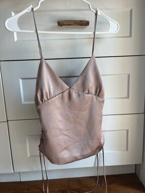 Zara blush satin camisole with spaghetti straps (never worn)
